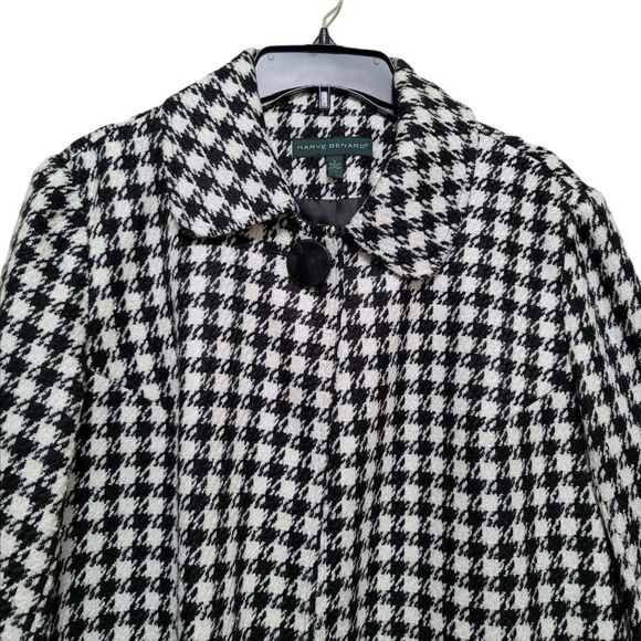 Harvé Bernard Black and White Metallic Tweed Jacket L - Picture 4 of 9